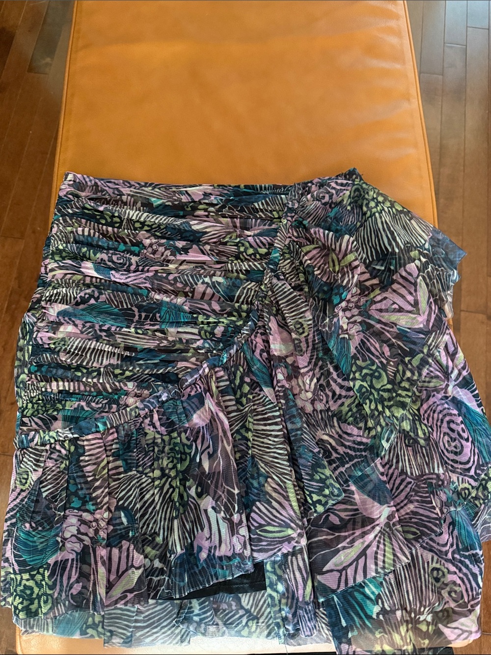 Women’s Floral Pleated skirt in Purple Teal
